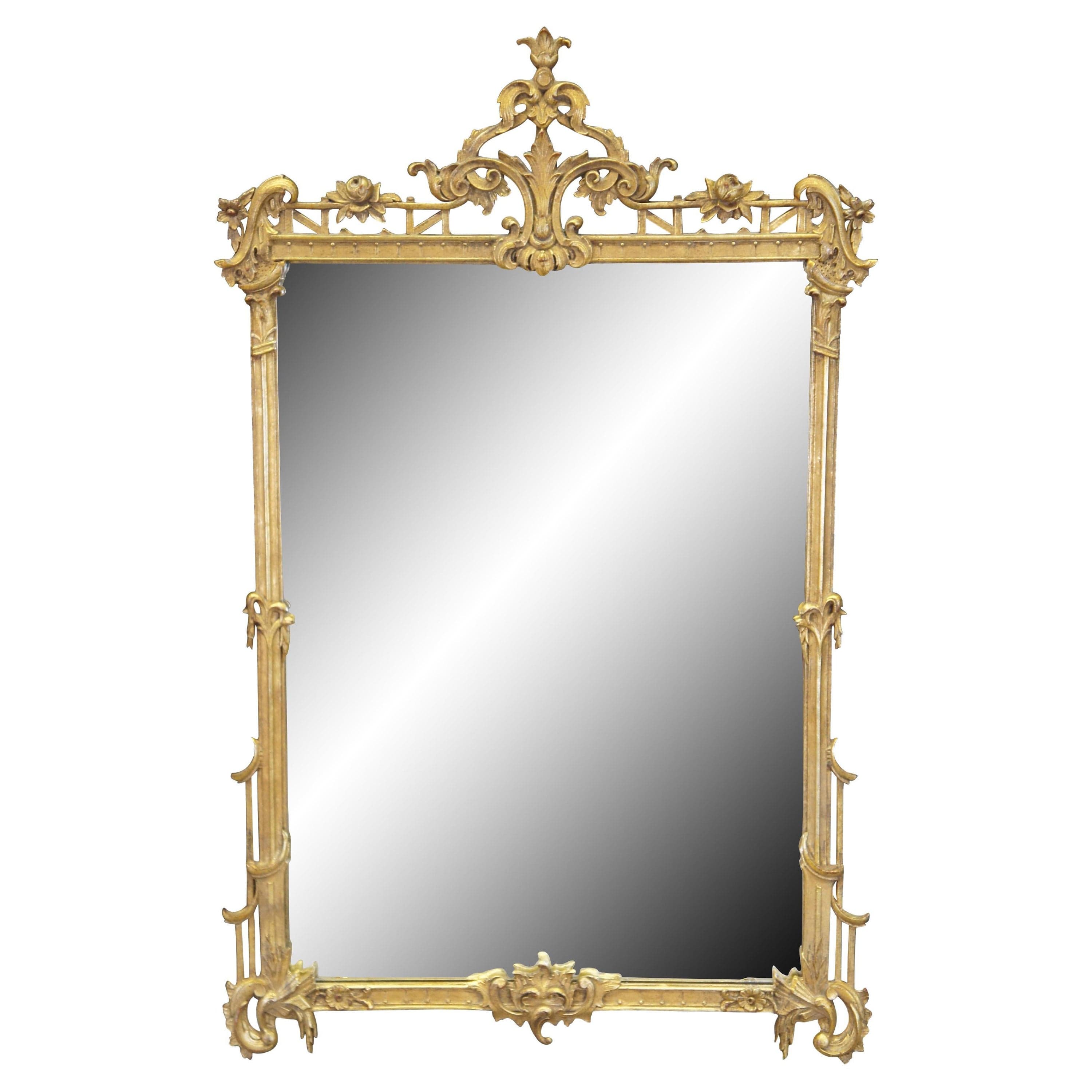 French Hollywood Regency D Milch and Son Baroque Gold Overmantel Vanity ...