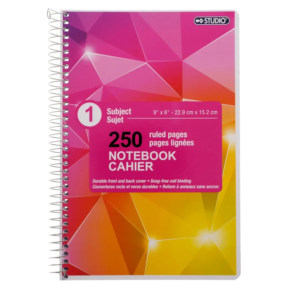 Dollarama Spiral Notebook (Assorted Colours and Designs) - Case of 24 ...