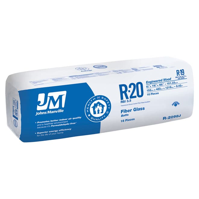 Johns Manville R20 Fiberglass Batt Insulation at Bailey Walters blog