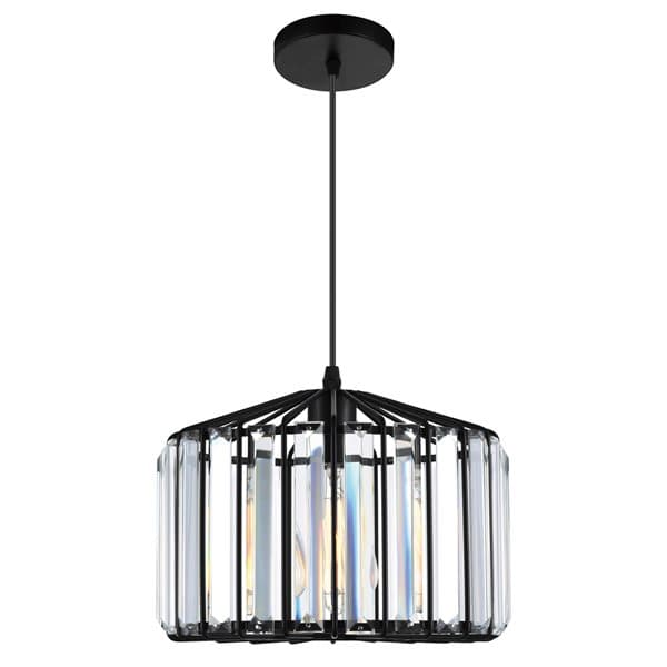 CWI Lighting Alethia 1 Light Drum Shade Pendant with Black finish | RONA