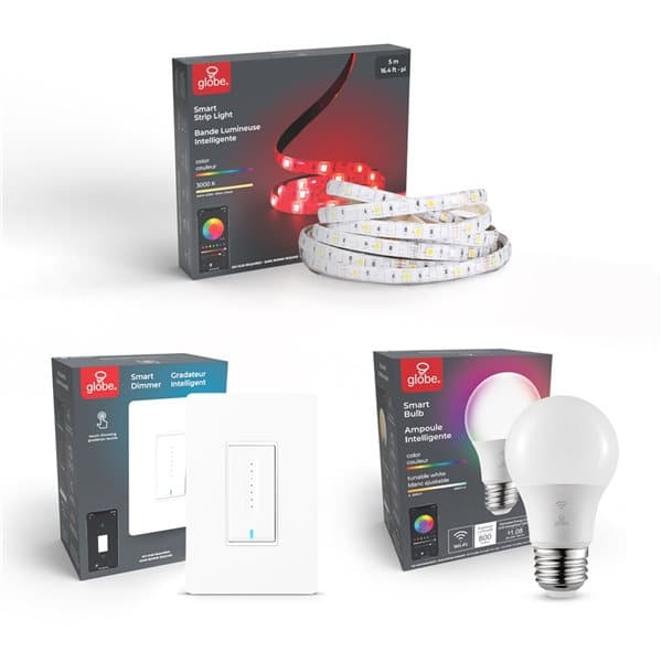 Globe Electric Wi-Fi Smart Bundle with Plug-In Strip Light, Dimmer ...