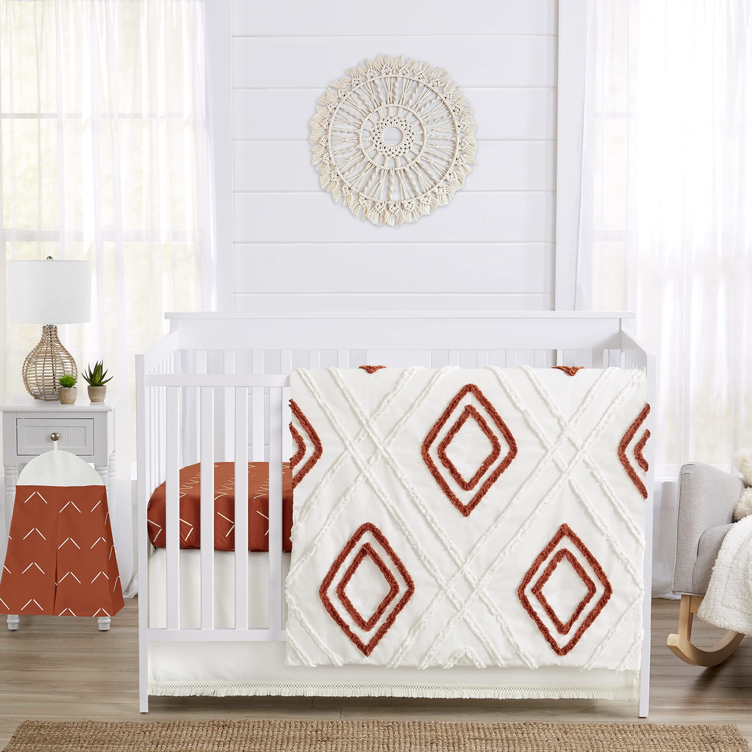 Juego de ropa de cama para cuna de 4 piezas Sweet Jojo Designs (zorro del bosque)
