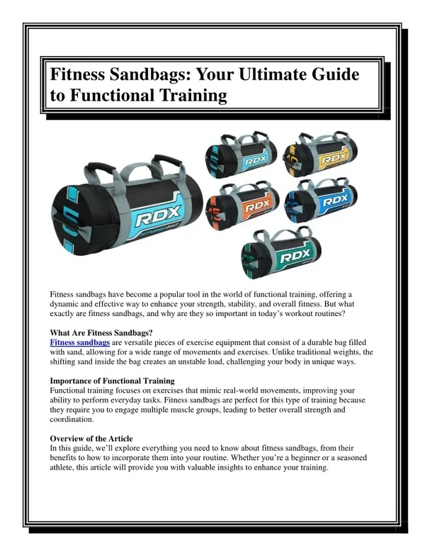 PPT - Fitness Sandbags Your Ultimate Guide to Functional Training ...