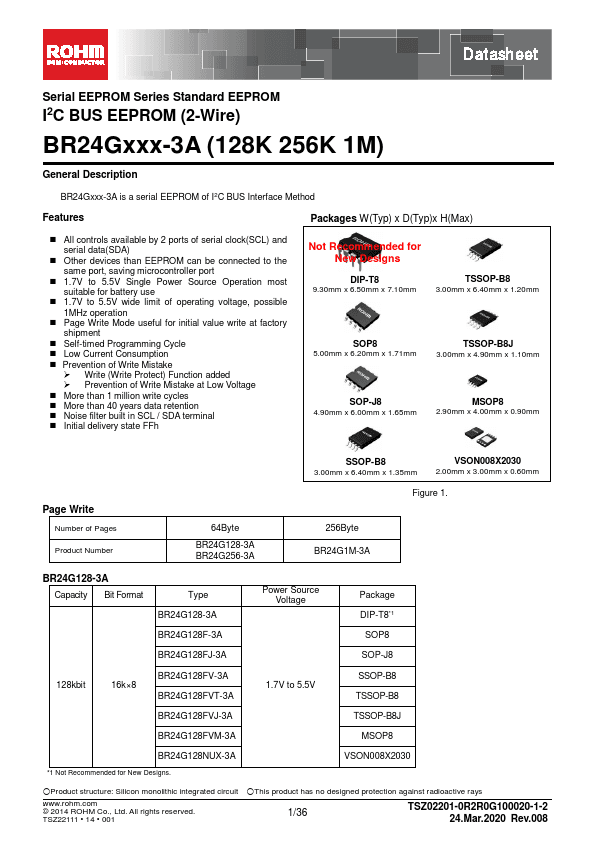 BR24G128-3A Datasheet - I2C BUS EEPROM | ROHM