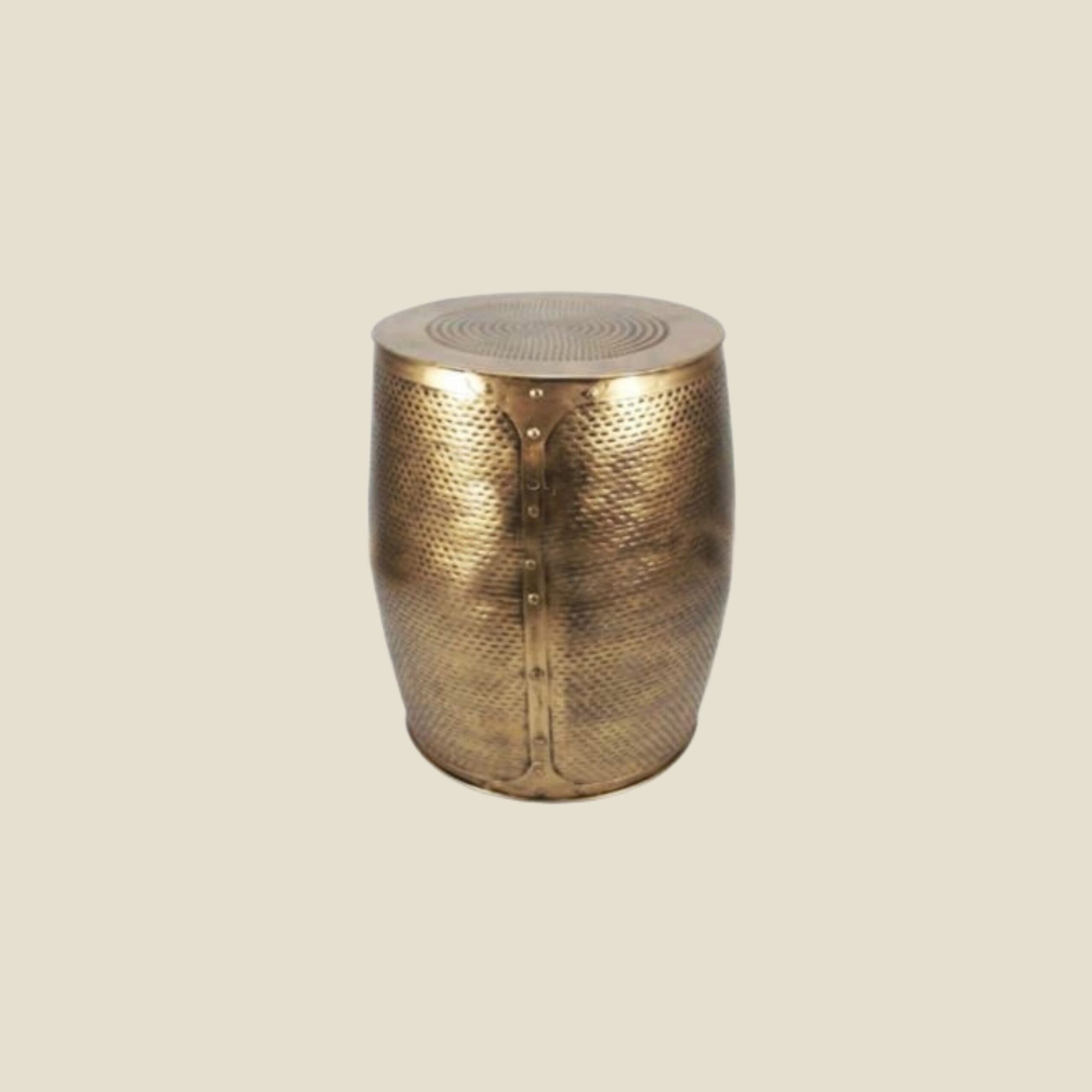 Brass Drum Table - Deco Noir Hire