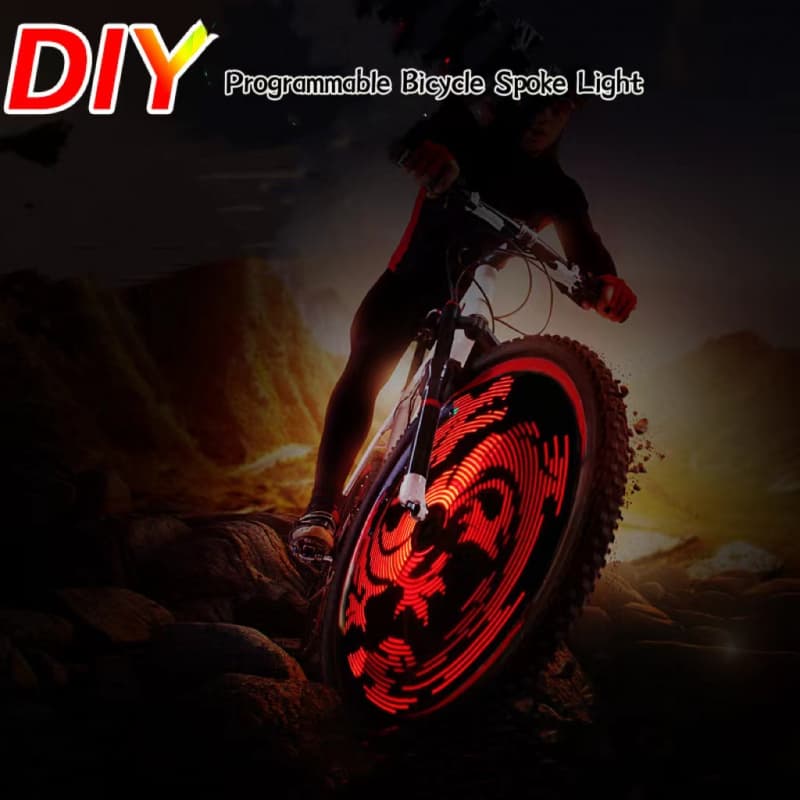 64 LED DIY Programmable Bicycle Spoke Light Bike Bicycle Cycling Wheel ...