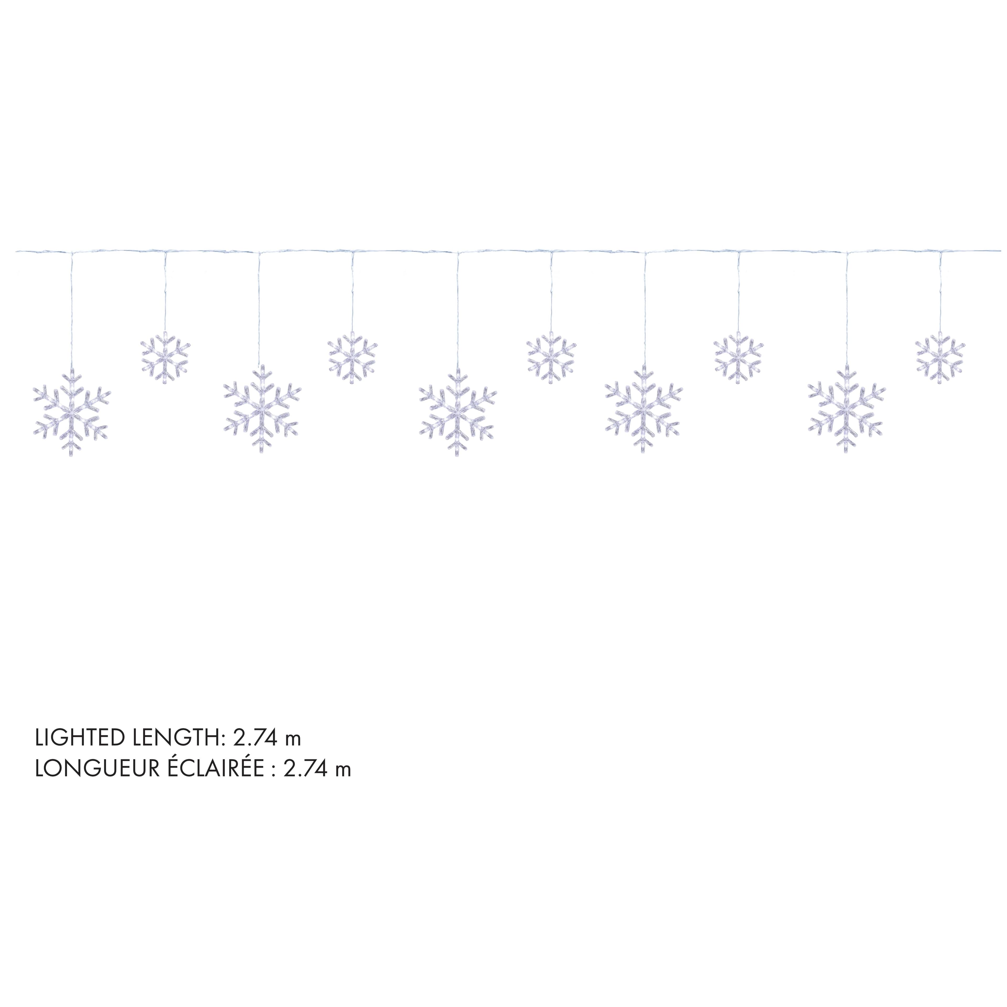 DANSON DECOR Mixed Sized Twinkling Snowflake Light set | Home Hardware