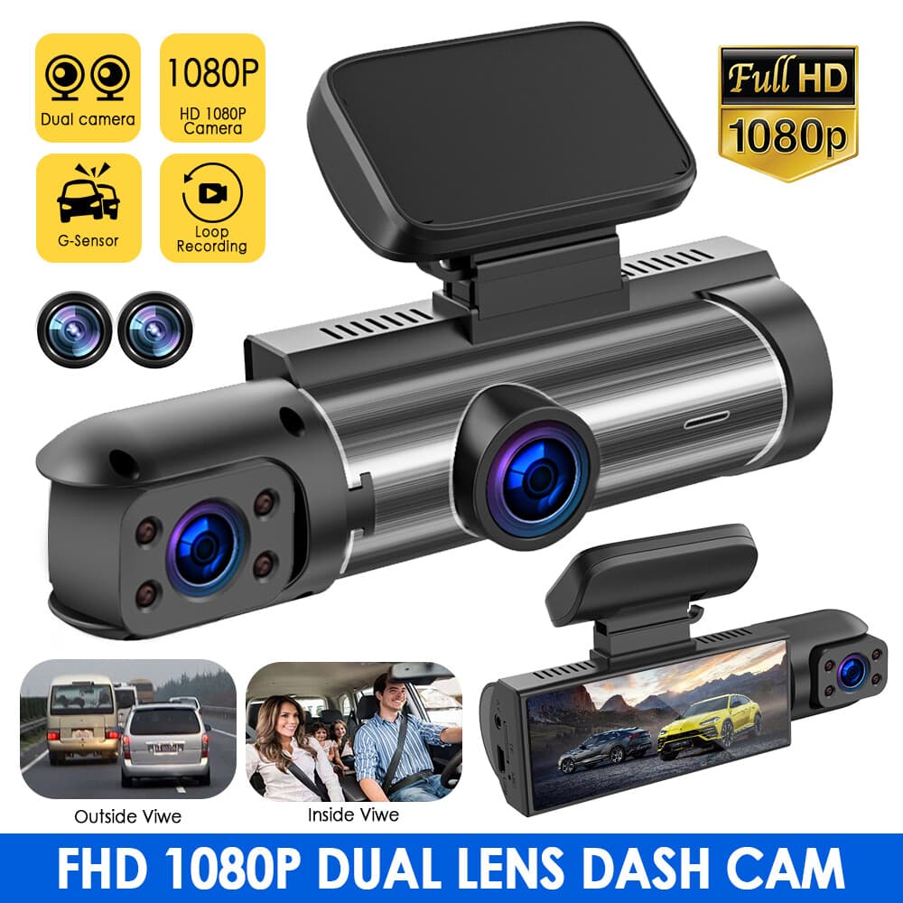 1080P Front And Inside Camera Video Recorder G-Sensor Dual Lens ...