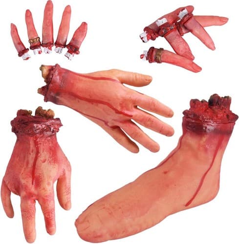 Scary Halloween Bloody Props Dead Body Parts Fake Arm Severed Hands ...