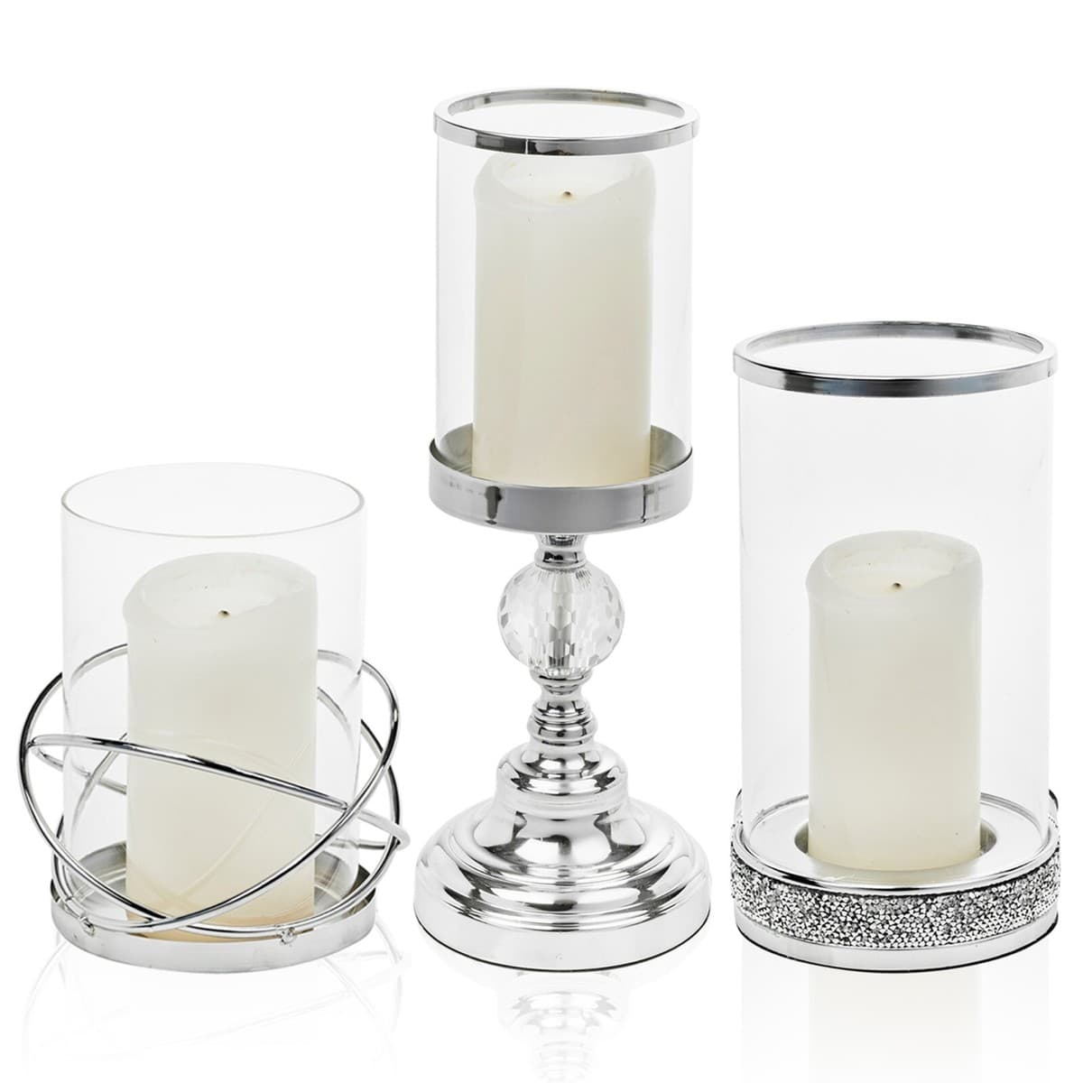 Large Glass Hurricane Centerpieces