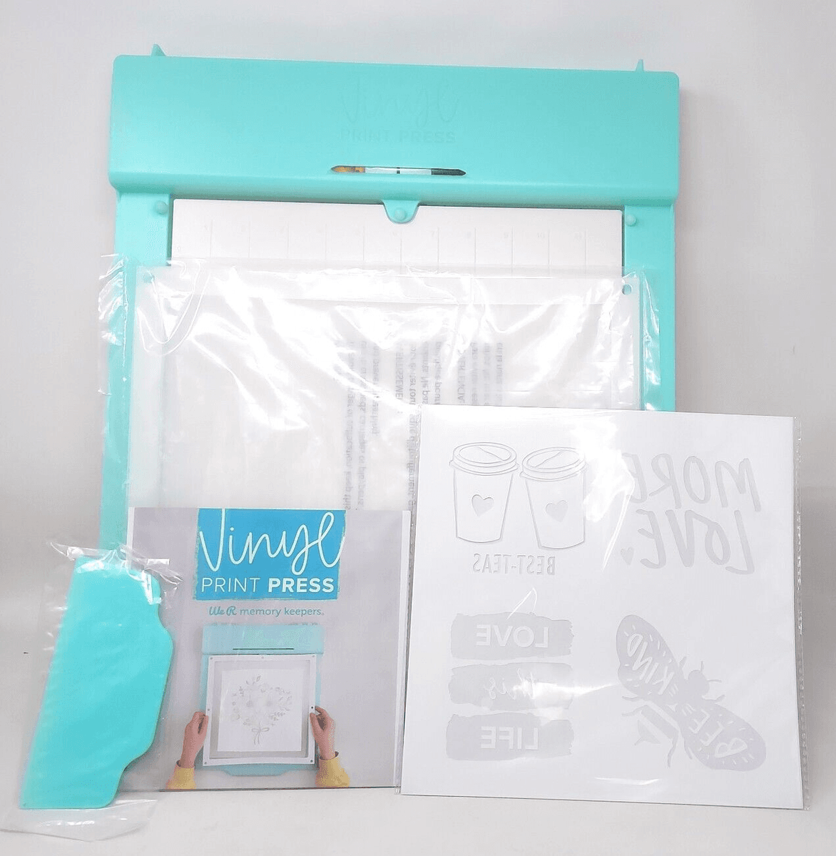 We R Memory Keepers Vinyl Print Press Kit 810057 4 Inks,3 Stencils ...