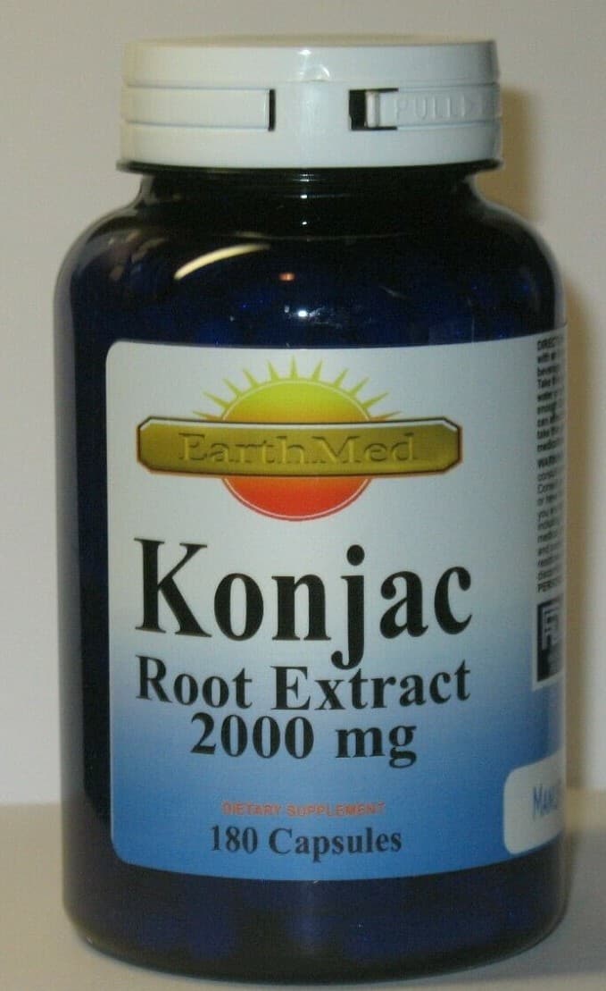KONJAC Root Extract Glucomannan 180 Caps 2000mg Weight Loss ...