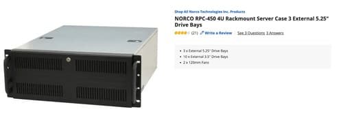 SERVER CHASSIS 19in 4U Norco RPC-450 - Used in decent shape | eBay
