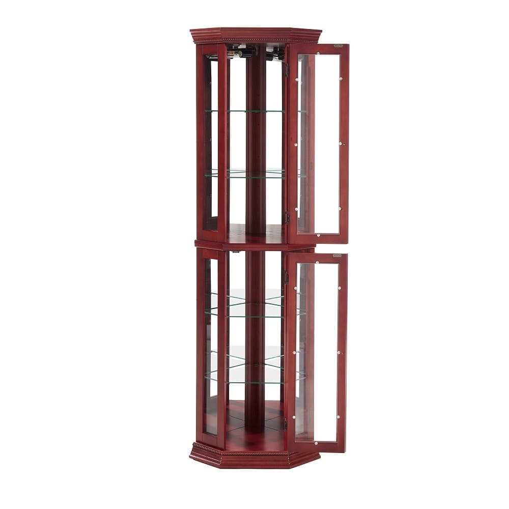 Lighted Curio Corner Cabinet Coaster Medium Brown Corner Curio Cabinet