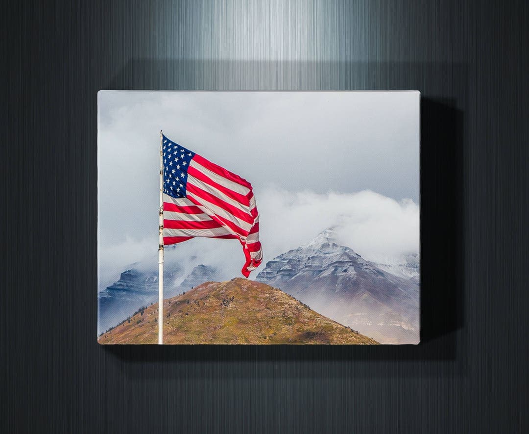 Patriotic Canvas Art, American Flag Art, American Flag Print, Fall ...