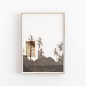 Palm Shadow Print, Tropical Wall Art, Tropical Leaf Decor, Botanical ...