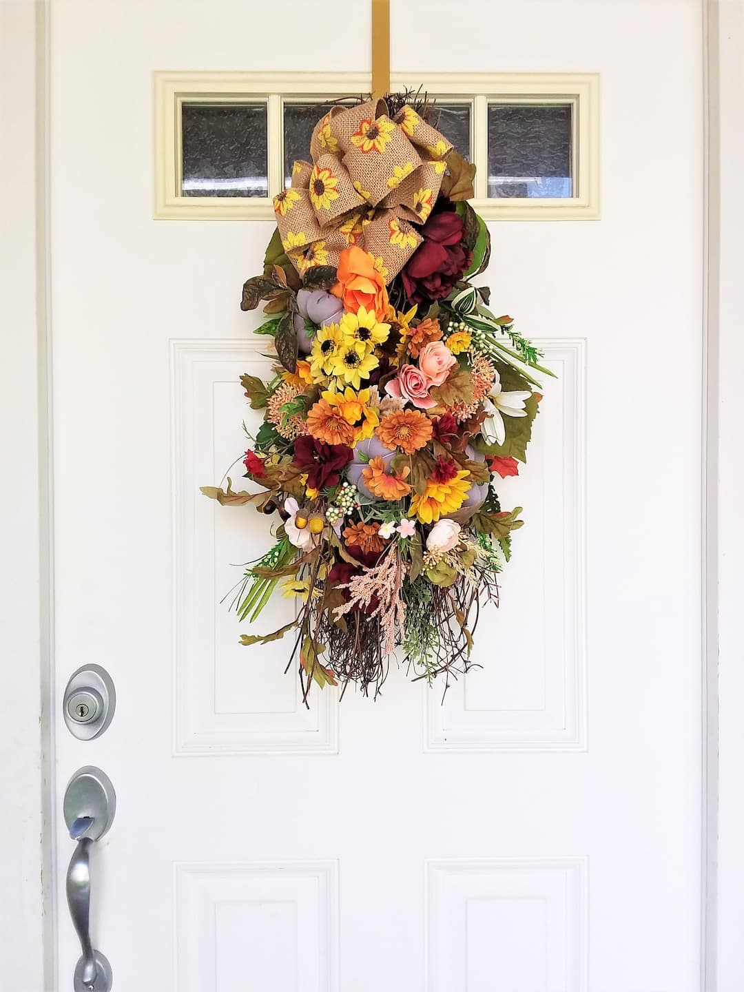 Fall Front Door Swag-farmhouse Door Swag-thanksgiving Porch Decor ...