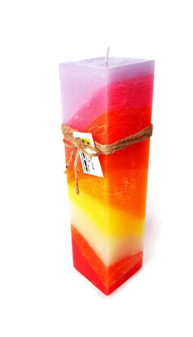 Multi-layered Pillar Tropical Sunset Scented Candle - Etsy