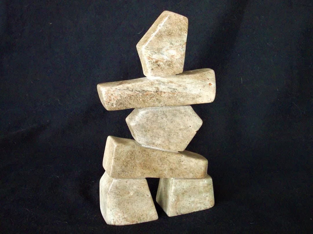 Inukshuk Soapstone Sculpture by Wolf Sculptures