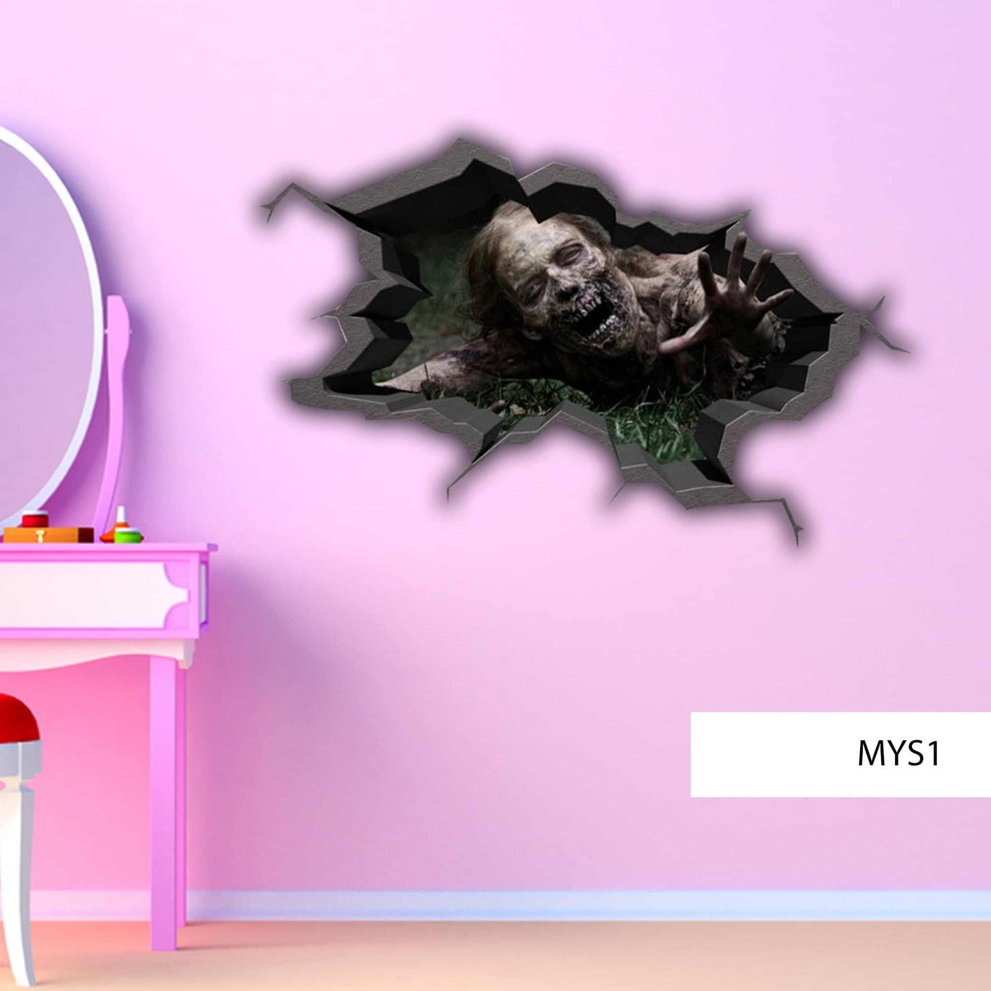 ZOMBIE WALL DECAL Halloween Wall Sticker 3D Halloween - Etsy