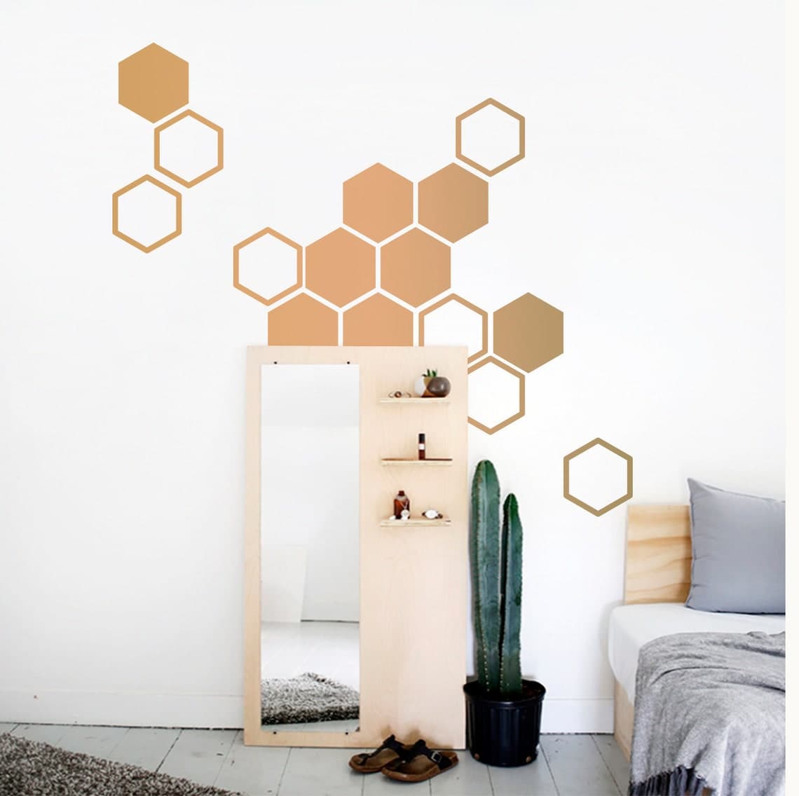 Décalcomanies murales hexagonales géométriques RoomMates