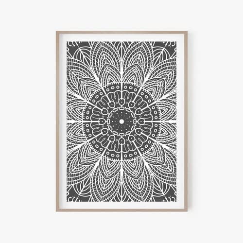 Mandala Printable Wall Art Geometric Wall Decor Boho Black - Etsy