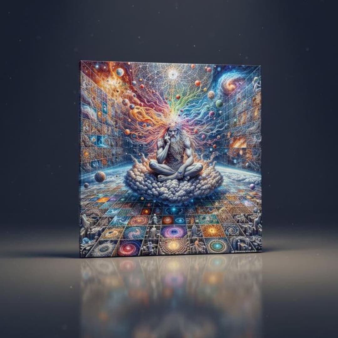 Mystic Galaxy Levitation Canvas Print Art of Cosmic Consciousness ...