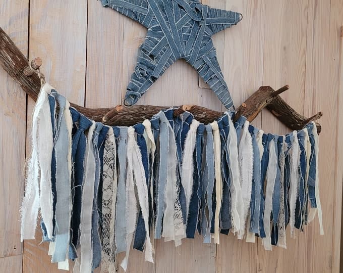 Denim and Lace Garland, Cowboy Party, Country Wedding Decor, Shabby ...