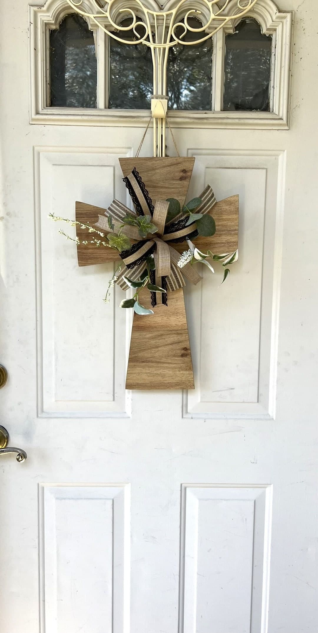 Rustic Wooden Cross Door Hanger, Church Decor, Everyday Cross Decor ...