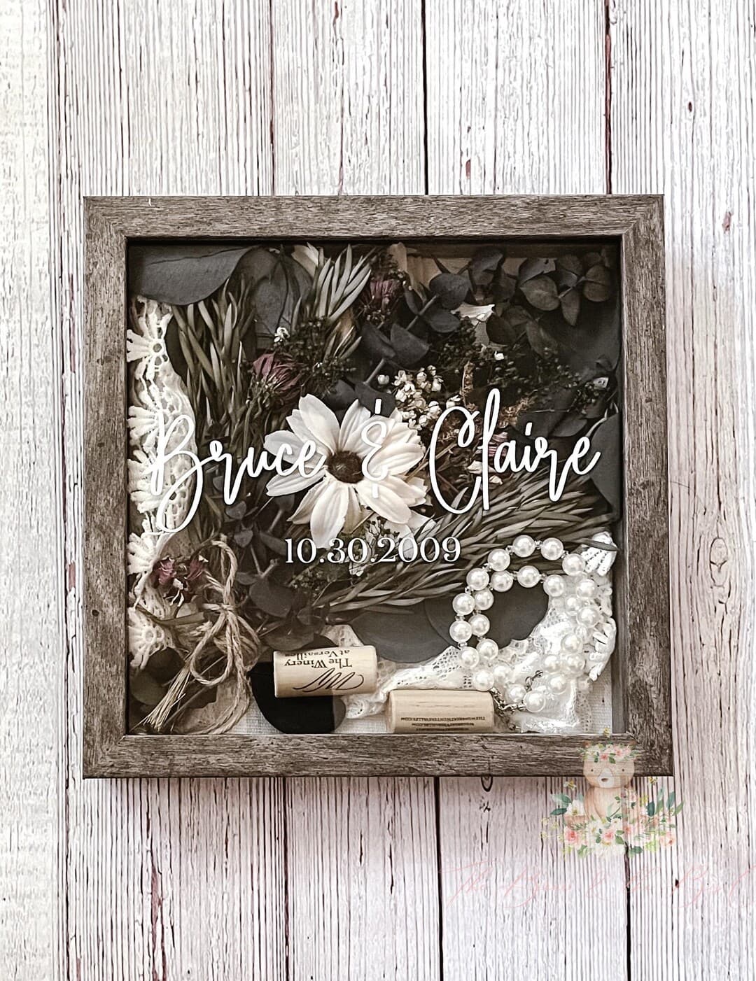 Personalized Wedding Day Keepsake Display Shadowbox Gift With Couple ...
