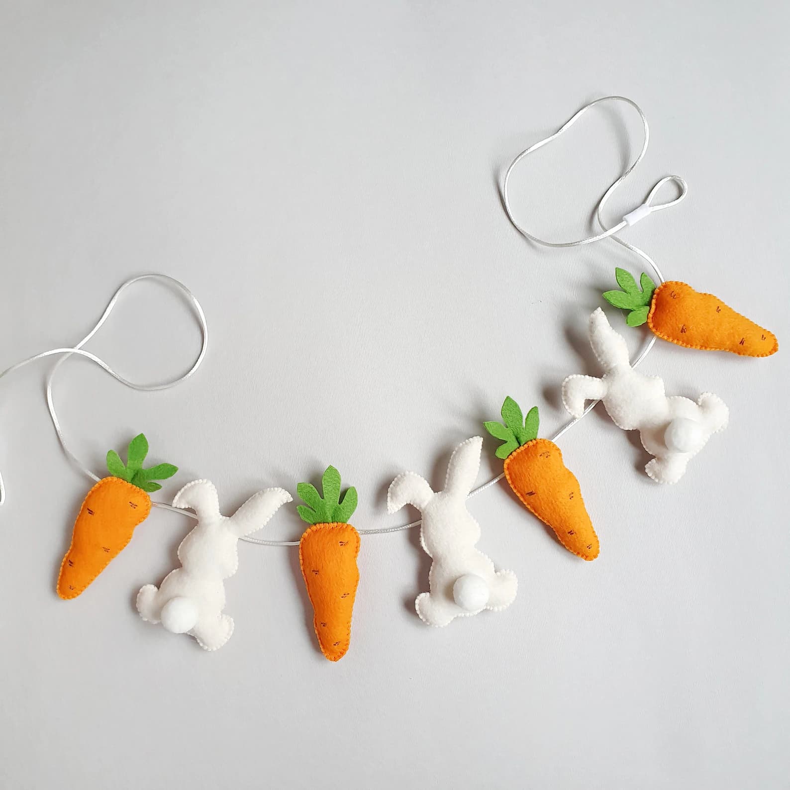 Easter Bunny and Carrot Garland Felt Easter Garland Rabbit - Etsy