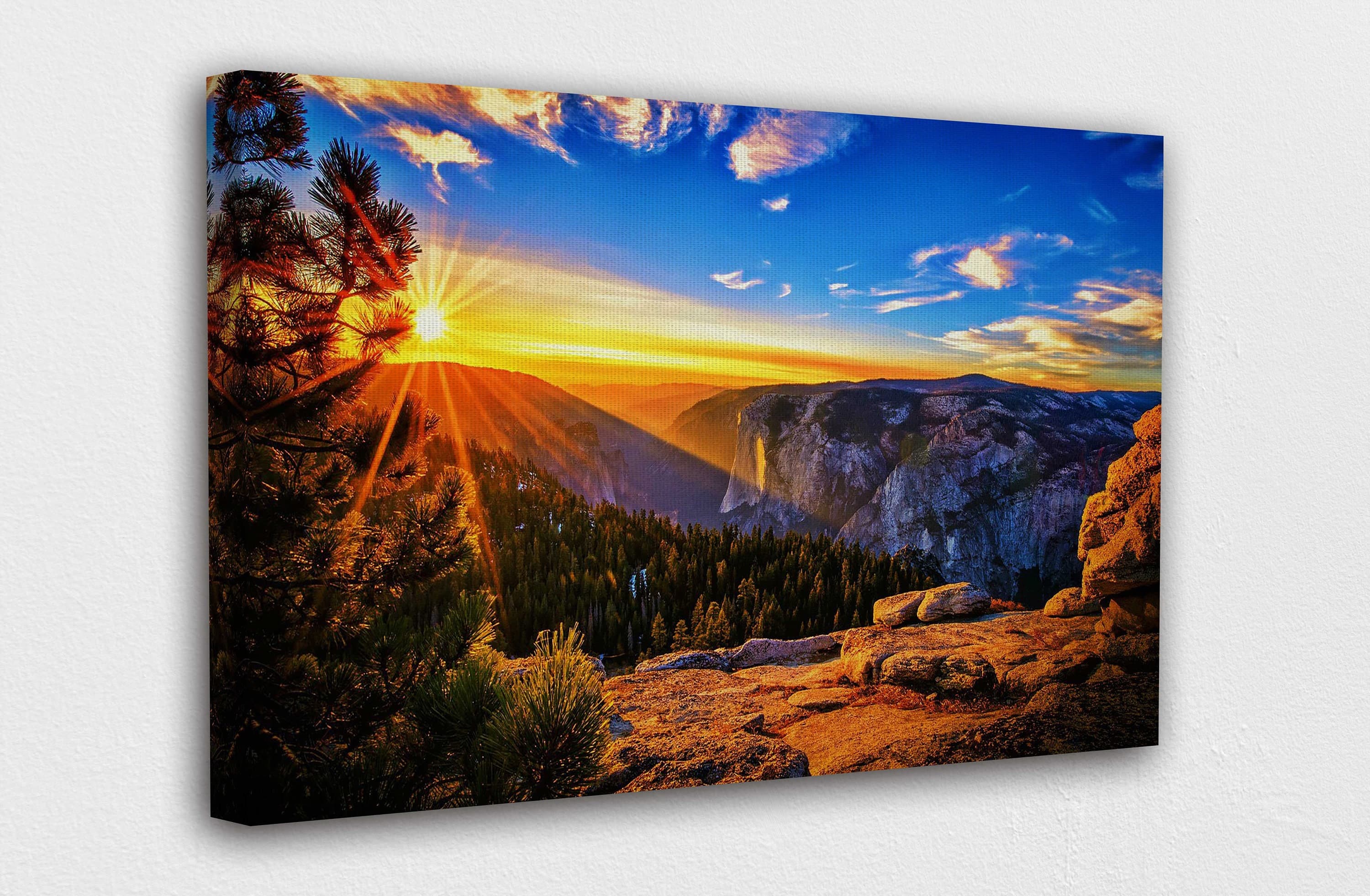 Sunrise in Rocky Mountain Canvas Wall Art Design Poster | Etsy