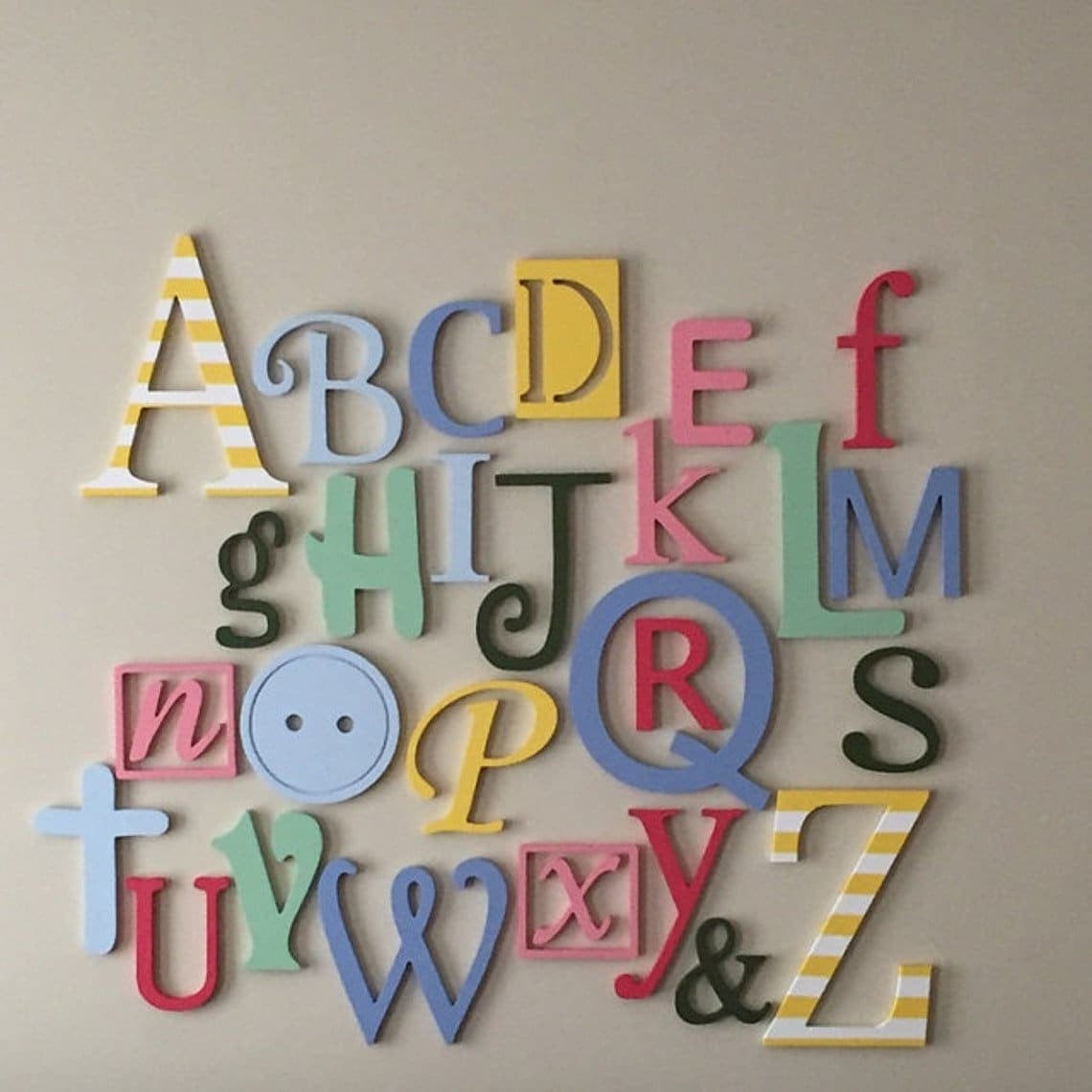 Wooden Alphabet Wall Hanging Alphabet Letters Cutout Above - Etsy
