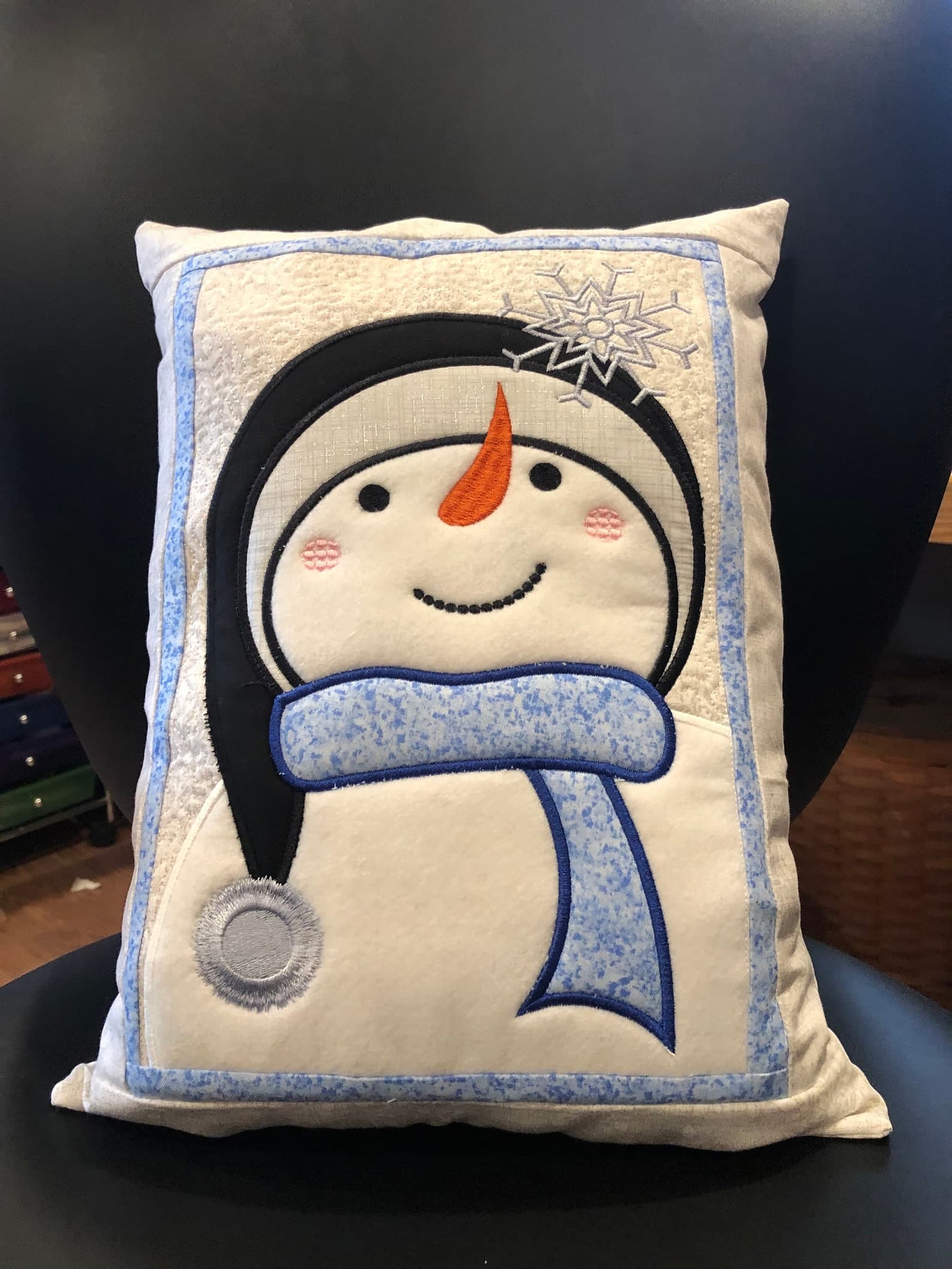 Embroidered/appliqued Snowman Pillow 12x16 - Etsy