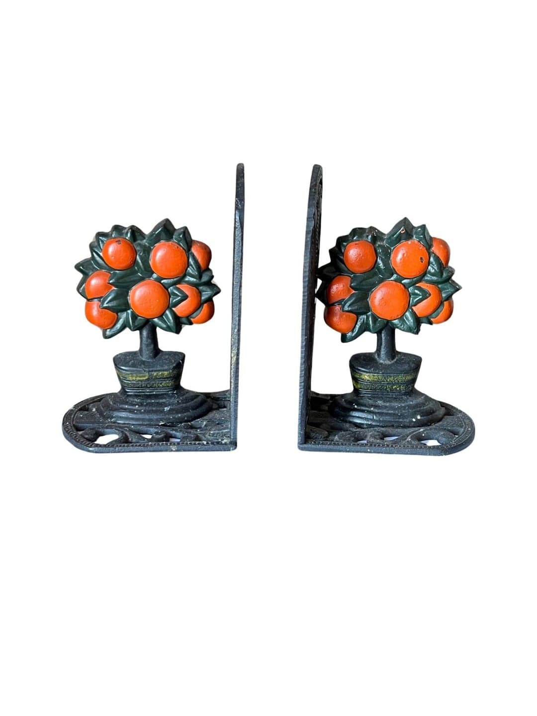 Heavy Cast Iron Bookends Nature Theme Tree With Oranges - Etsy UK