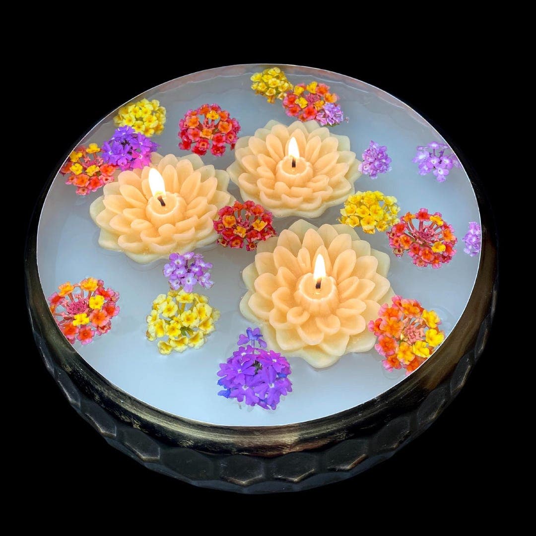 Floating Candles - Floating Flower Candles - Beeswax Floating Candle ...