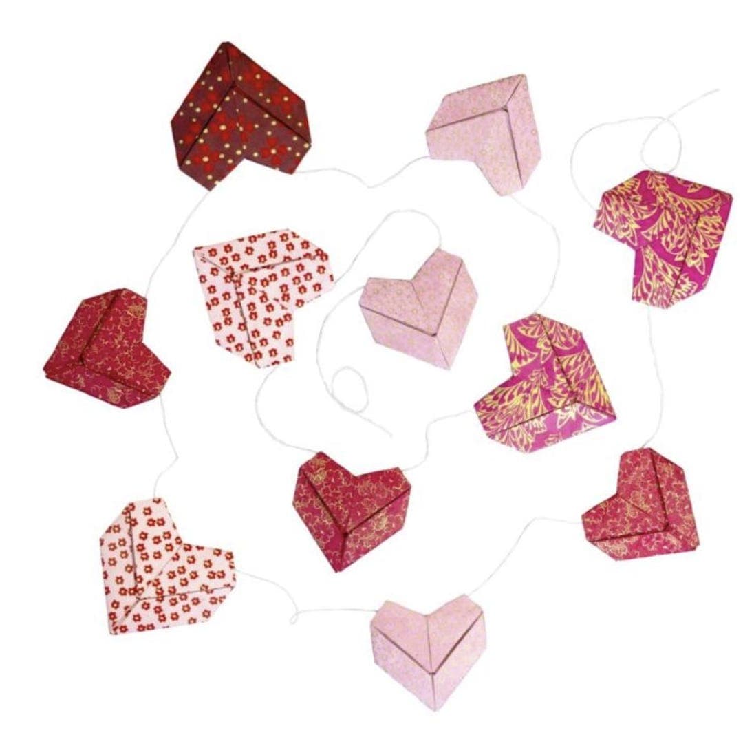 Origami Heart Garland / Sustainable Handmade Paper Hearts/fair Trade ...