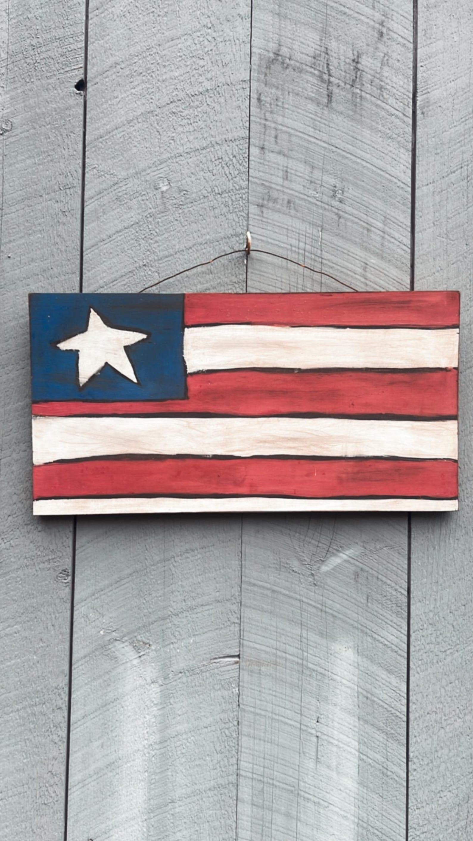 Rustic American Flag Wooden Sign: Patriotic Home Decor - Etsy
