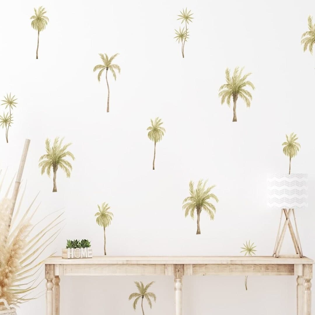 Mini Palm Tree Wall Stickers, Tropical Palm Tree Wall Decals Sticker ...