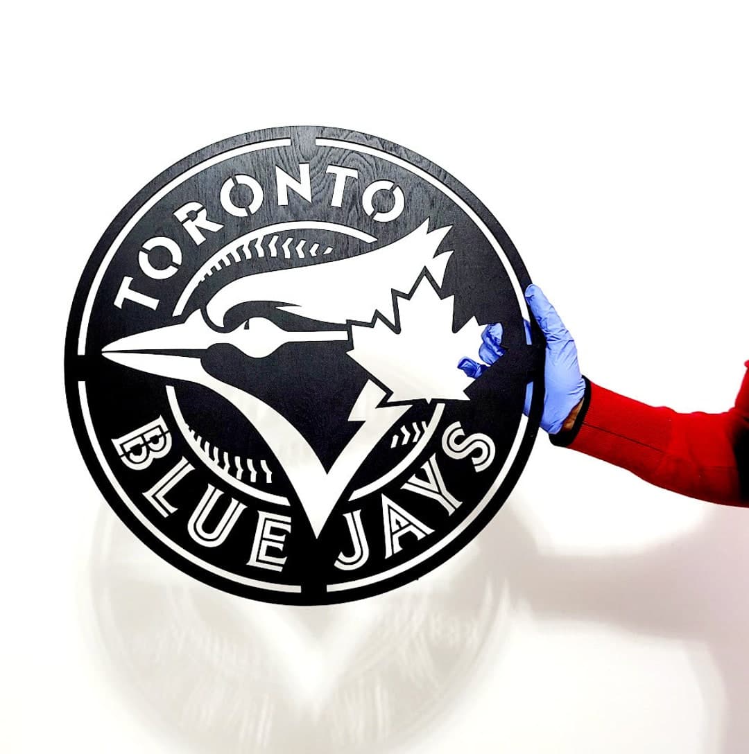 Toronto Blue Jays Canadian Baseball Team Logo Wooden Sign, Medallion ...