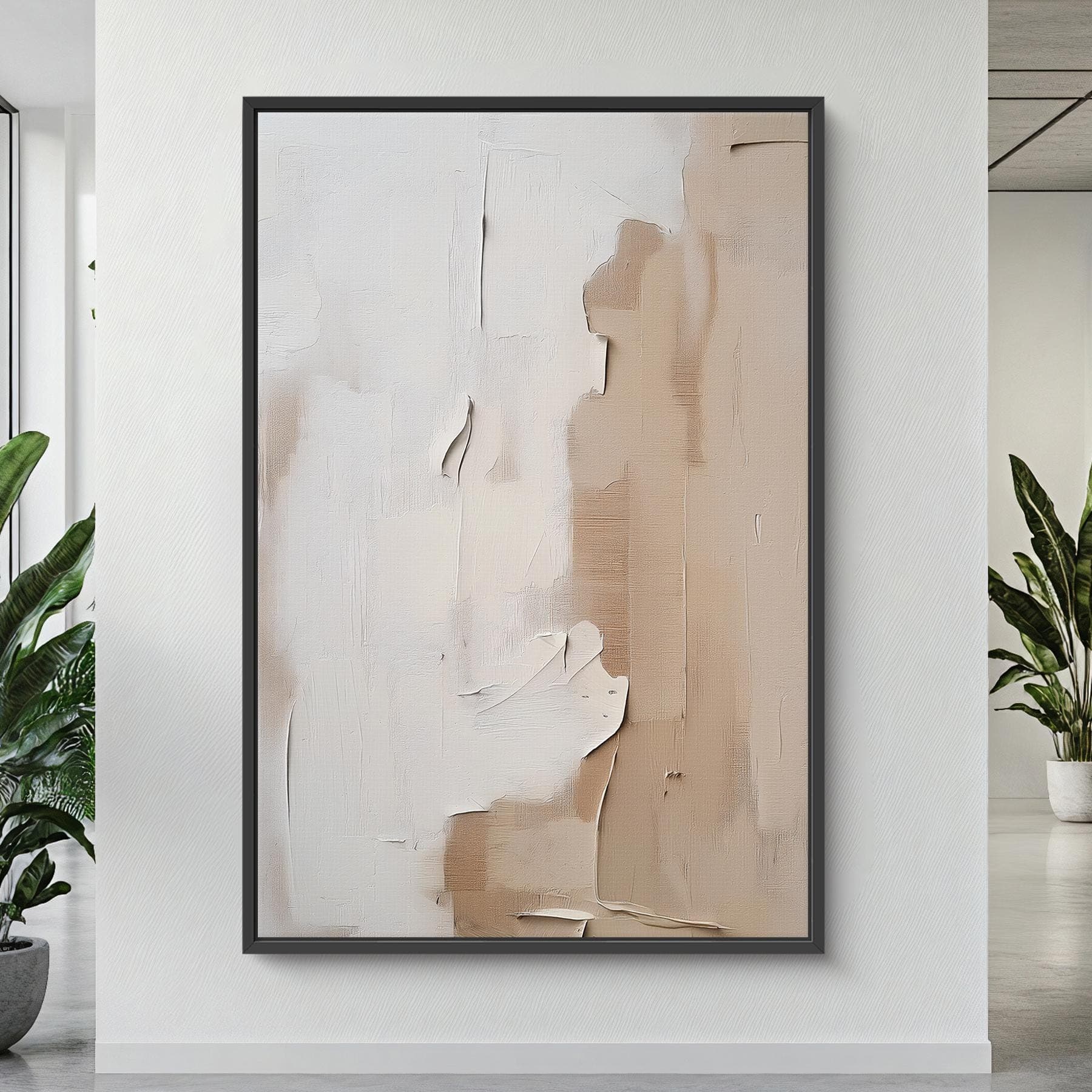 Minimalist Abstract Canvas Print Wall Art – Simple Neutral Tones ...