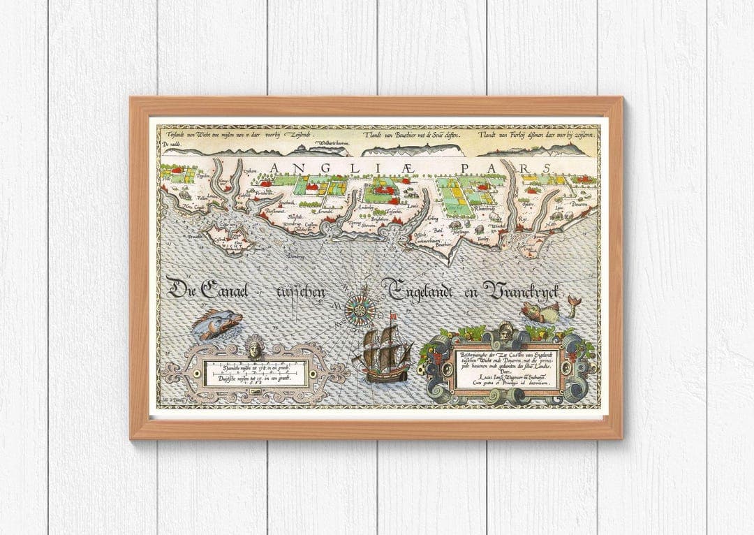 Antique Nautical Map - Digital Art Print - Etsy