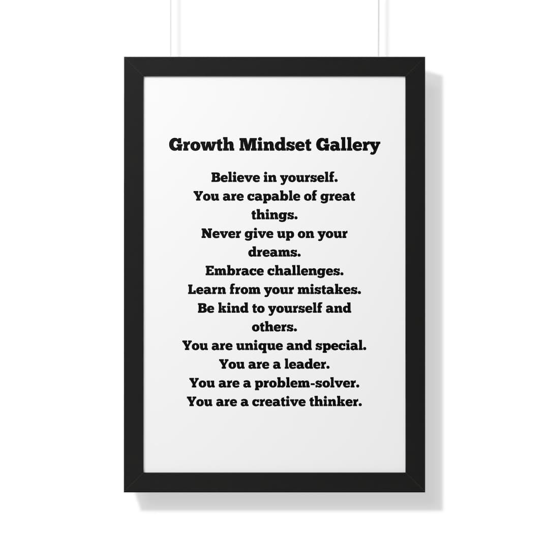 Positive Affirmations Framed Wall Art, Inspirational Poster ...