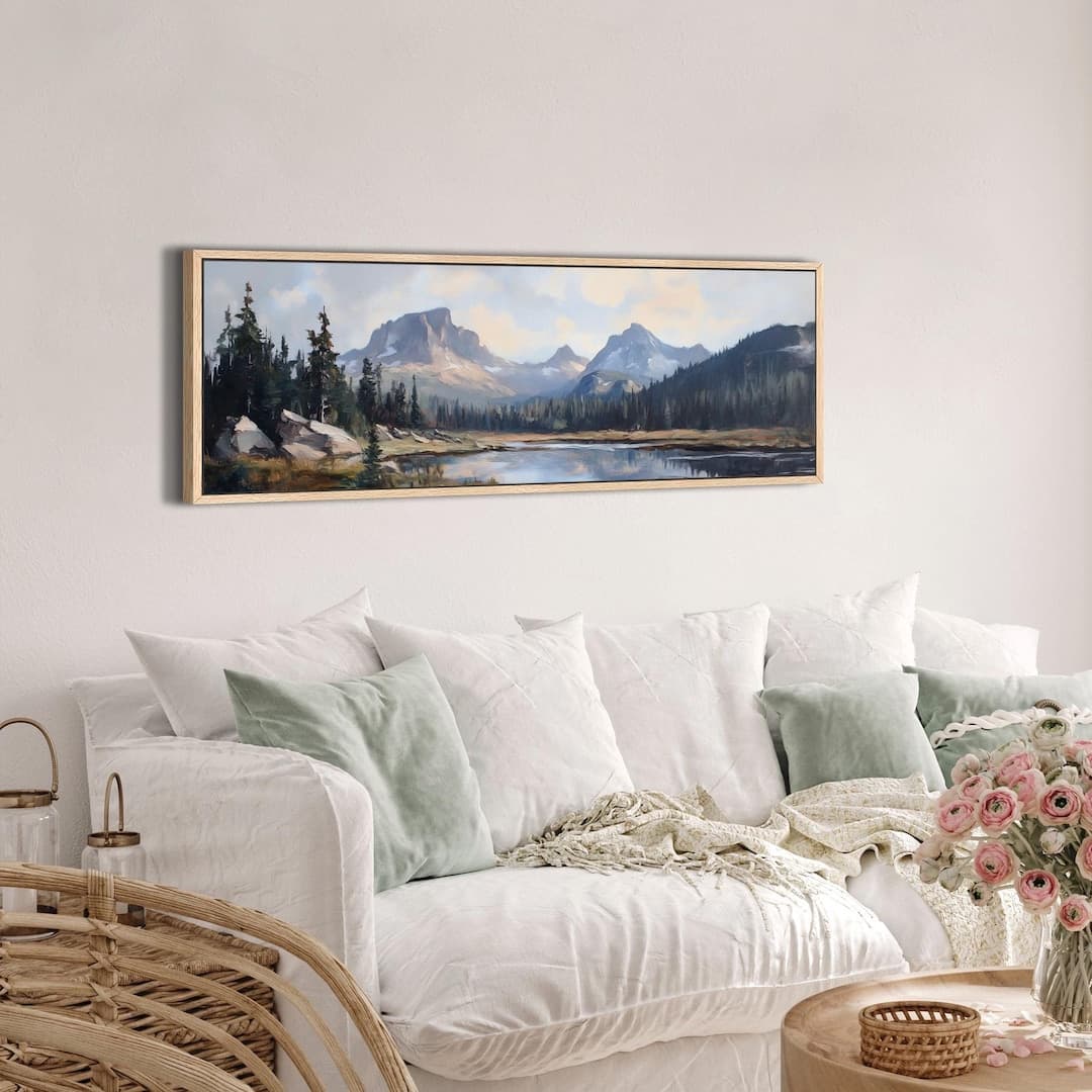 Rocky Mountain National Park Painting, Framed Canvas Mountain Art Print ...
