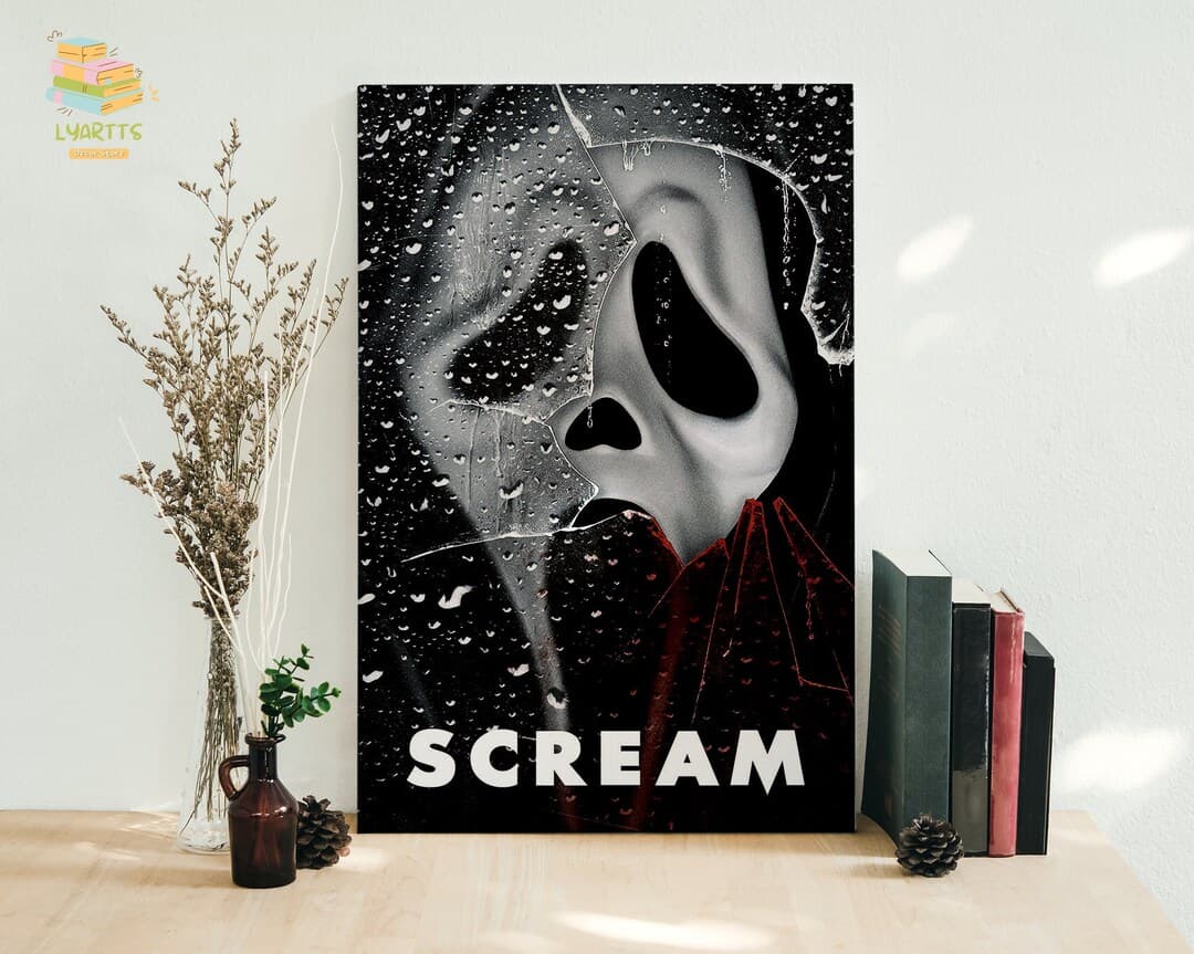 Scream Film Horror Movie Framed Canvas, Unframed Poster, Ghostface ...