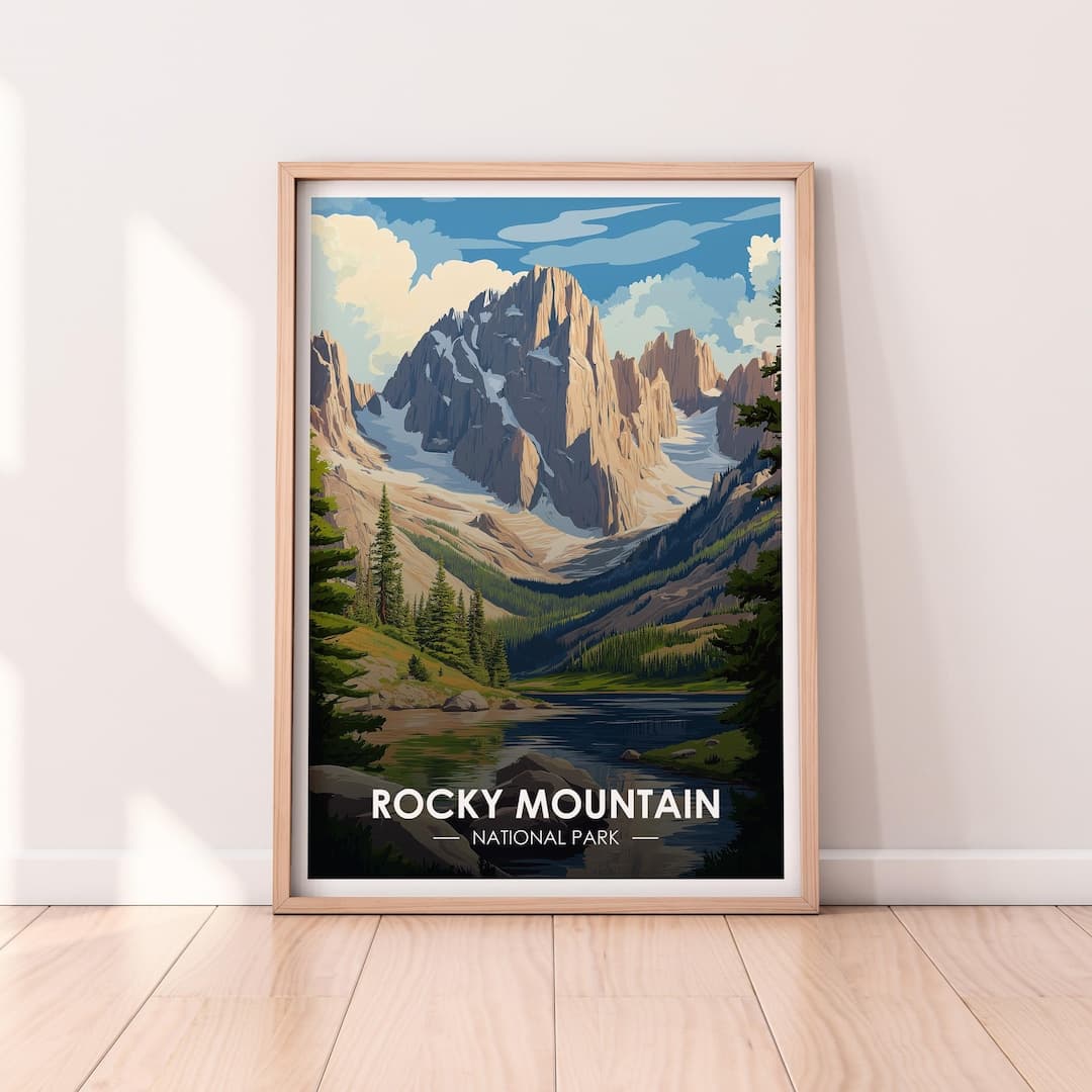 Rocky Mountain National Park Poster, Colorado, Travel Poster, Premium ...