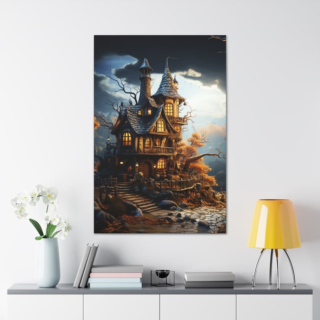 Haunted Mansion Halloween Canvas Print Wall Art Halloween Decor Art ...