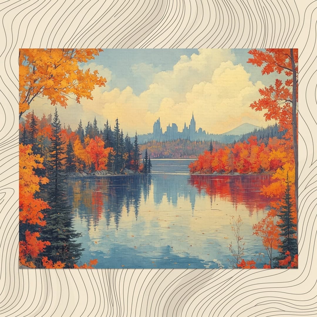 Canada Canvas Wall Art Colors, Large Autumn Landscape Algonquin Park ...