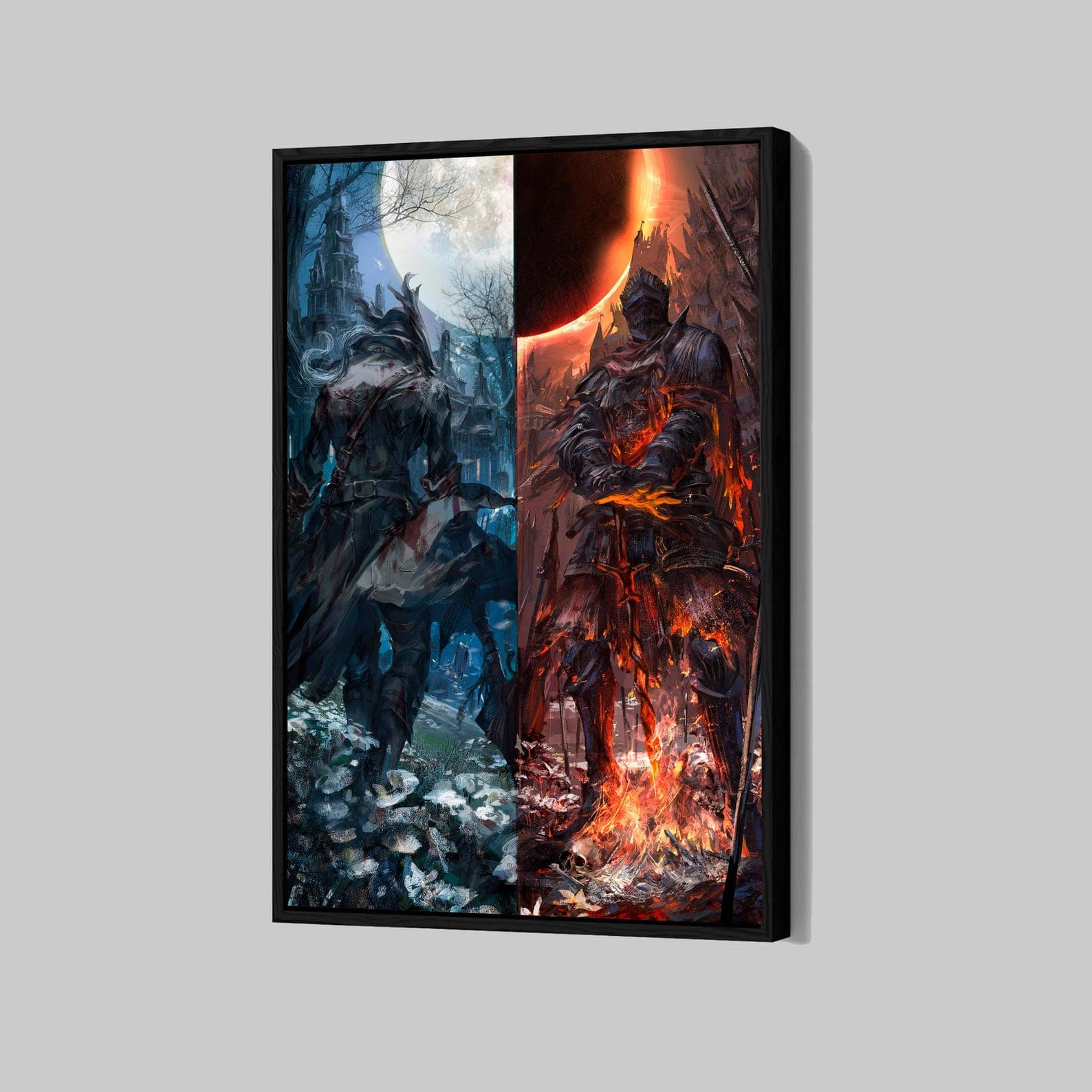 Dark Souls Bonfire Poster Video Game Framed Canvas Print Superhero Wall ...