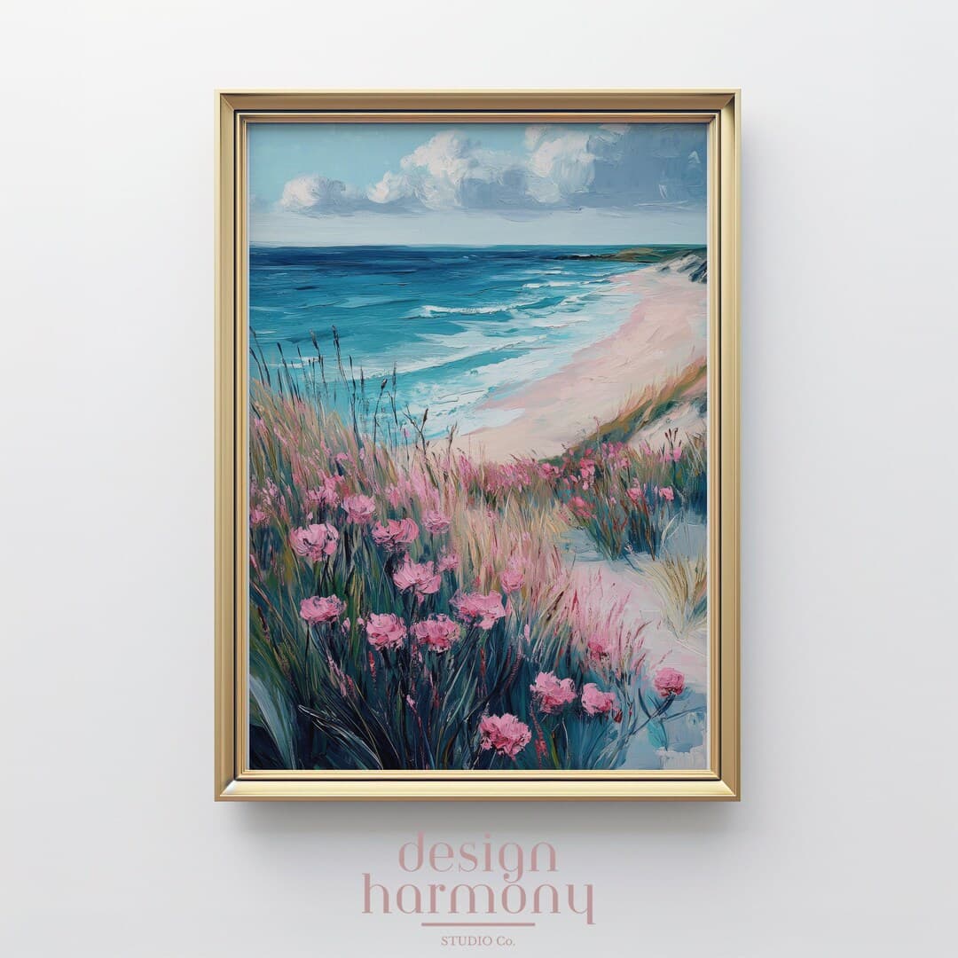 Ocean Breeze Digital Wall Art, Summer Beach Scene, Coastal Nautical ...